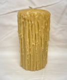 Beeswax Pillar Candle, drip style